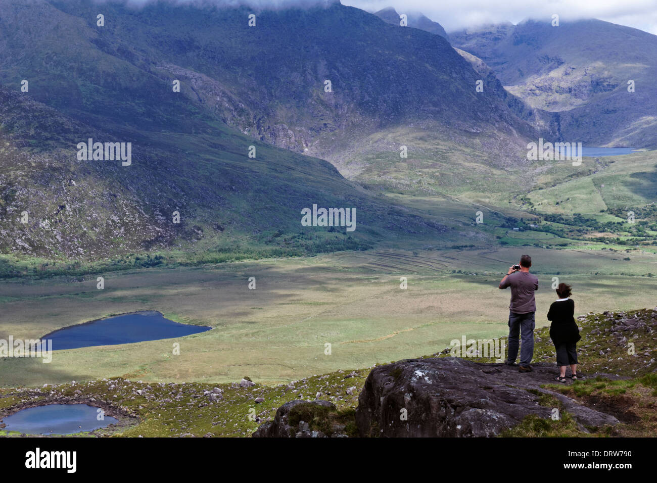 Il paesaggio di Conor Pass nella Contea di Kerry, Irlanda Foto Stock