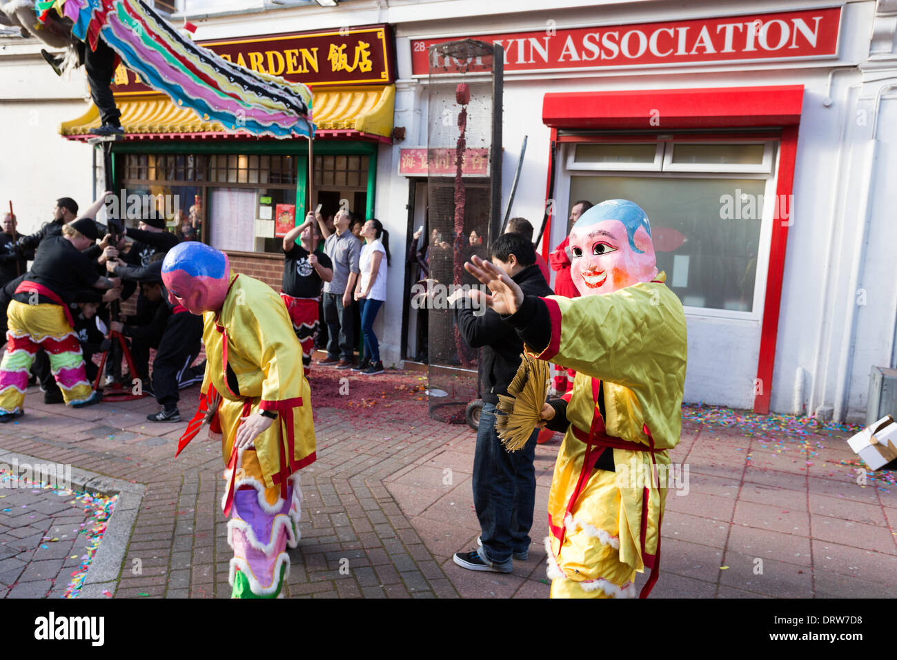 Liverpool, Regno Unito. 2° febbraio 2014. Capodanno cinese hanno avuto luogo in Liverpool Domenica, 2 febbraio 2013. Migliaia rivestite le strade di China town nel centro di Liverpool per contrassegnare l'anno del cavallo. Foto Stock