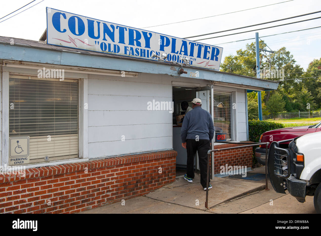 Stati Uniti Mississippi MS Miss Cleveland paese piatto Ristorante soul food La cucina meridionale cibo esterno Foto Stock