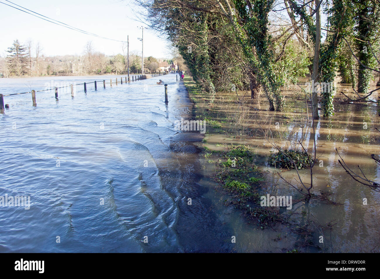 Inondazione Yalding Kent England Regno Unito Europa Foto Stock