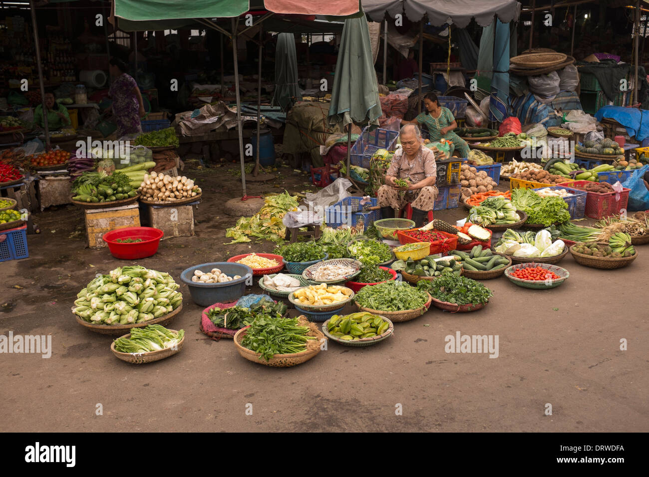 Dong Ba Market Hue Vietnam Foto Stock
