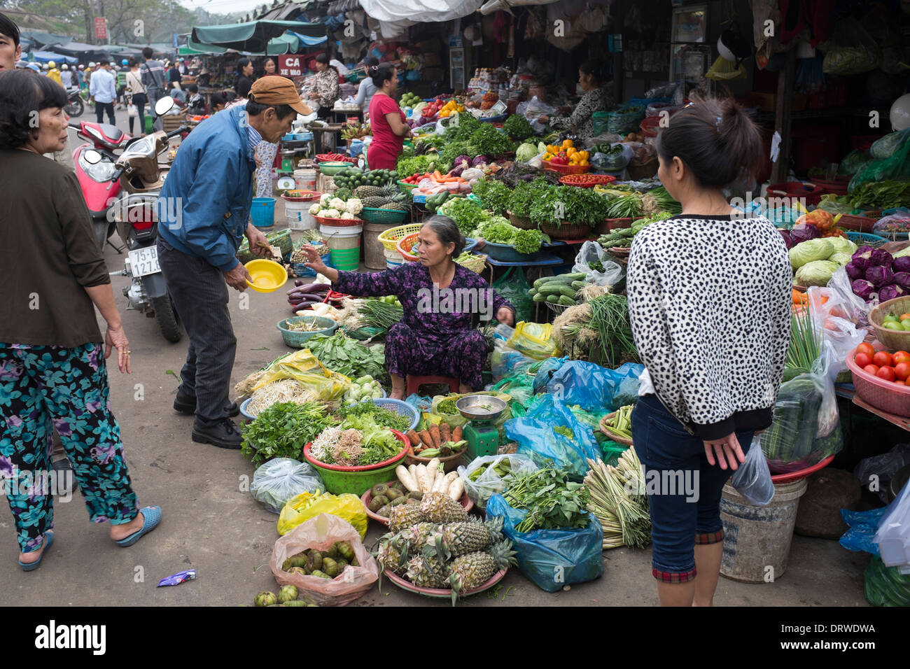 Dong Ba Market Hue Vietnam Foto Stock