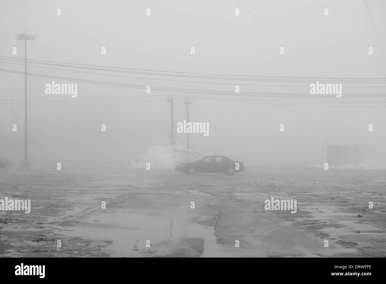 Foggy vuoto parcheggio a Toronto in Canada Foto Stock