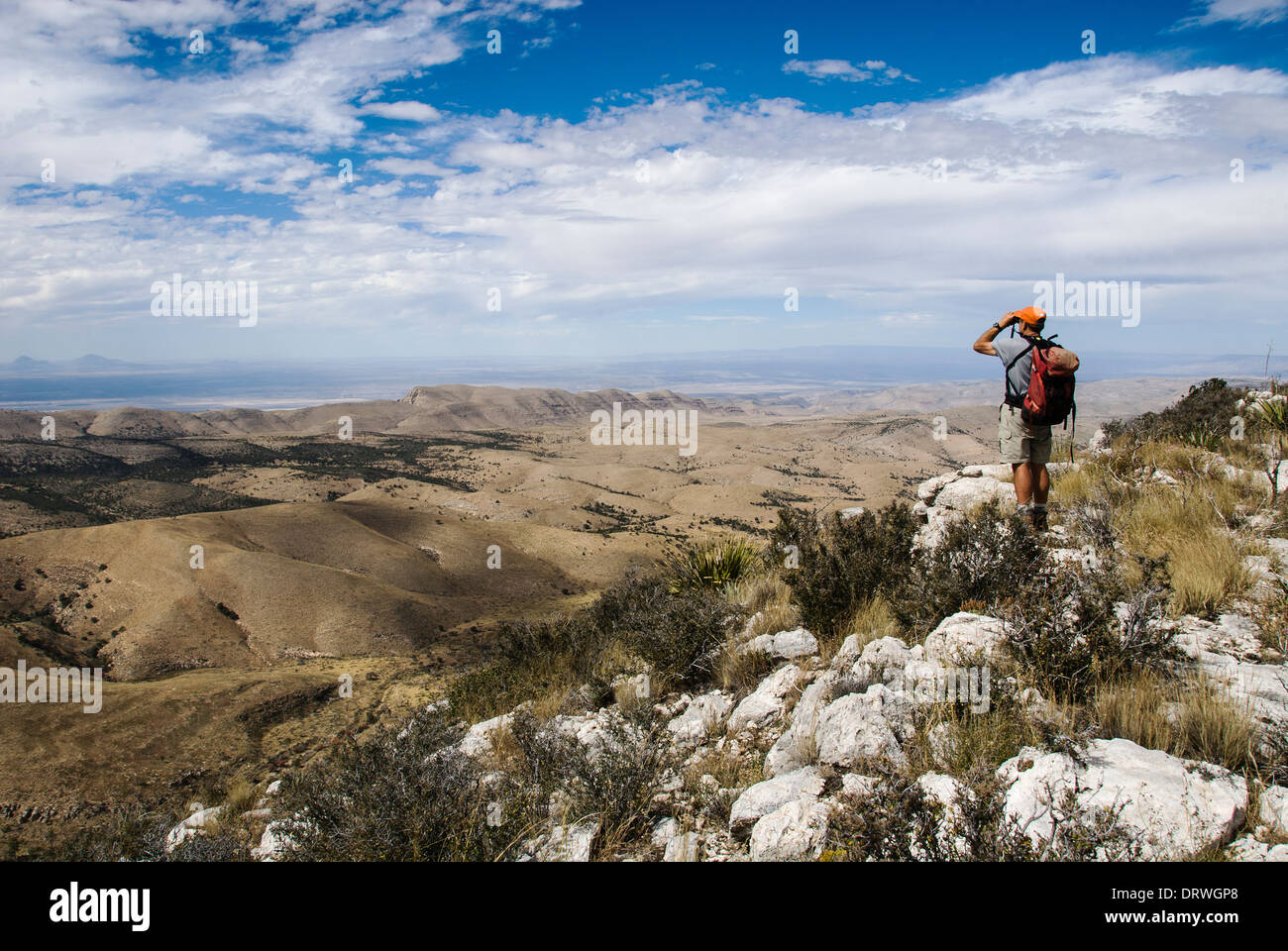 Vista dalla parte superiore del Picco perso Mike Vining Parco Nazionale delle Montagne Guadalupe Texas USA Foto Stock