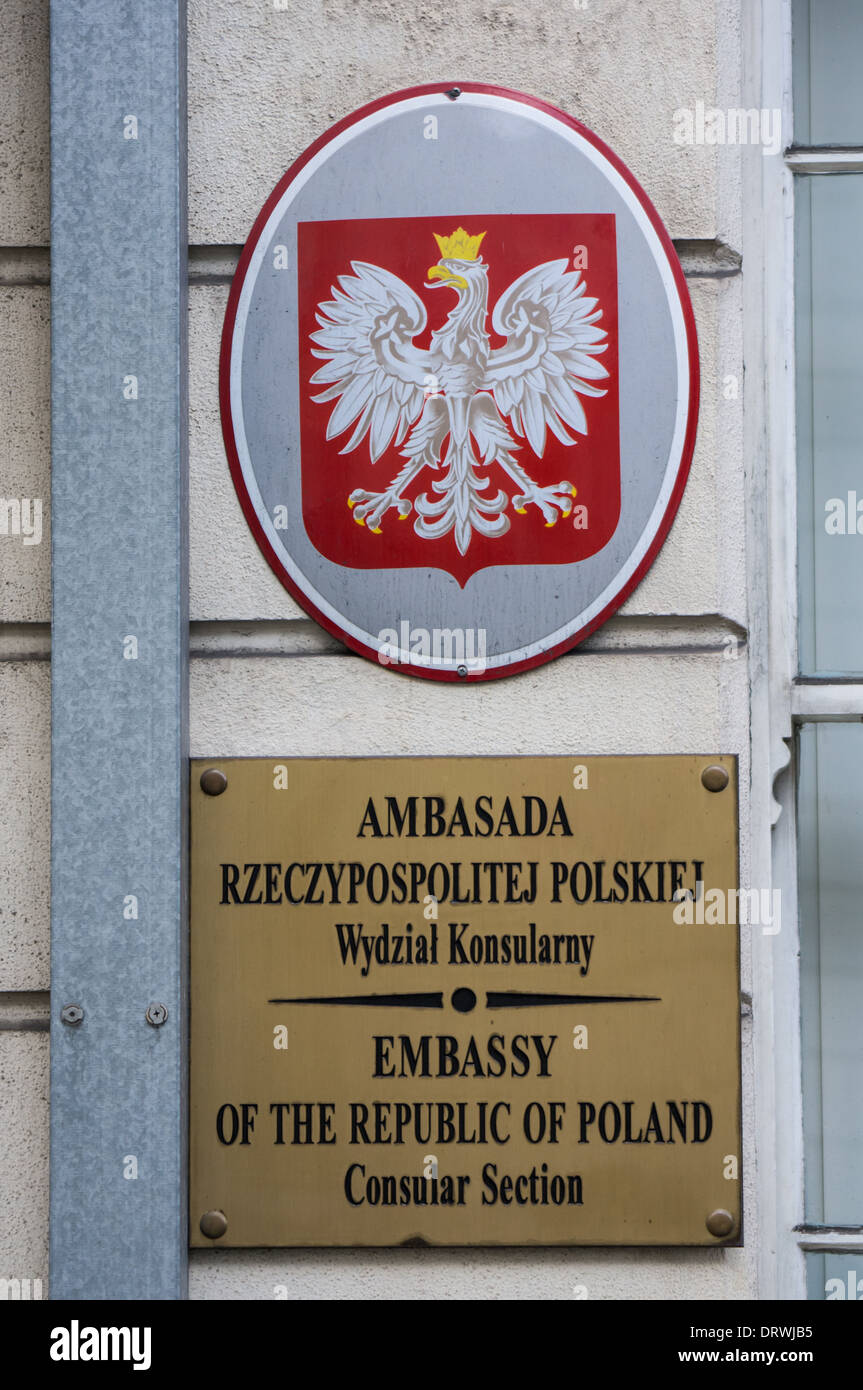 Ambasciata polacca e consolato polacco in Londra England Regno Unito Regno Unito Foto Stock
