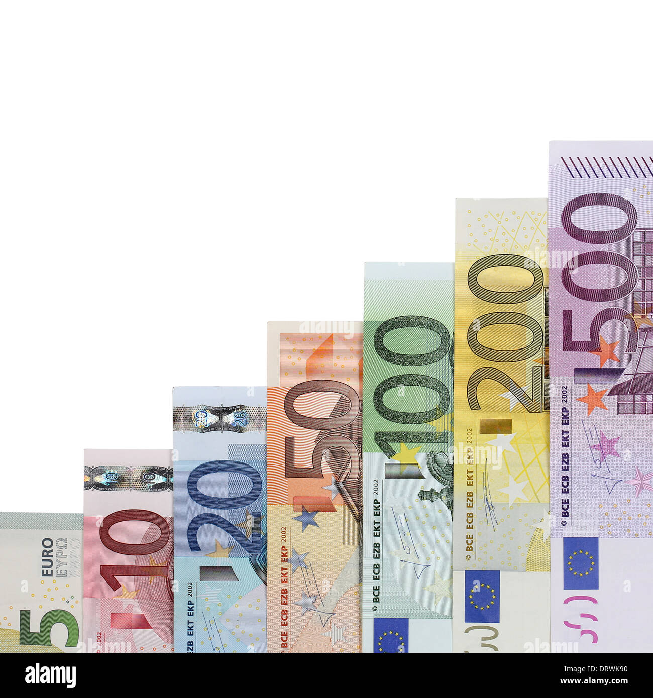 Un grafico di banconote con tema la crescita, la carriera e il successo Foto Stock