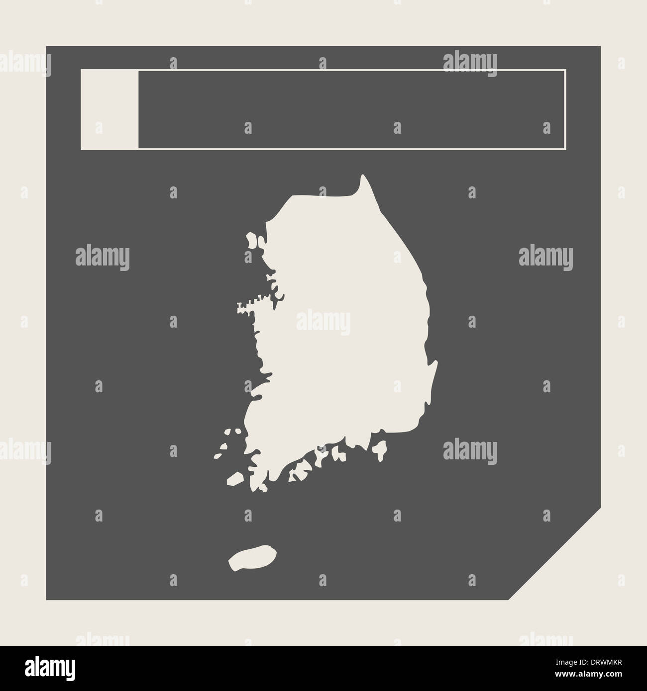 Corea del Sud pulsante mappa in risposta flat web design pulsante mappa isolato con percorso di clipping. Foto Stock