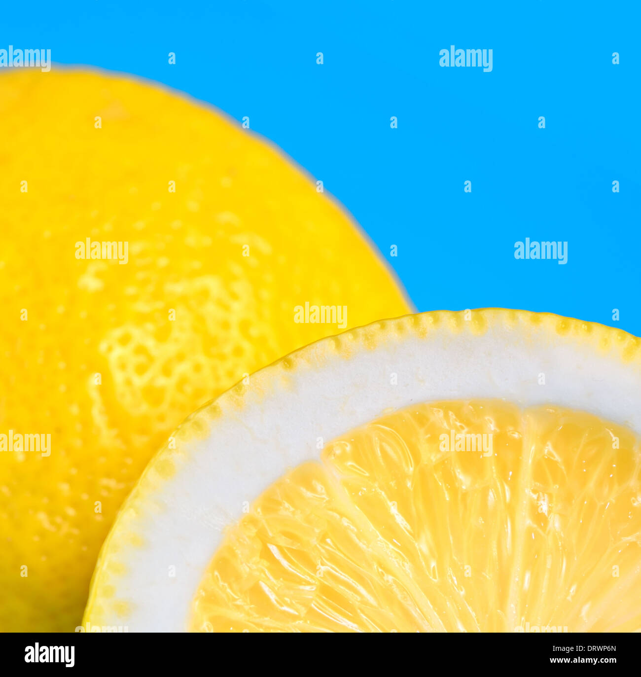 Dettagli del limone e fetta di limone Foto Stock