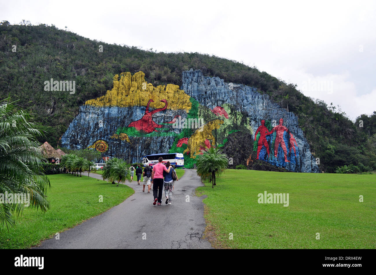 Vijales, Cuba: cliff pittura nella valle Foto Stock
