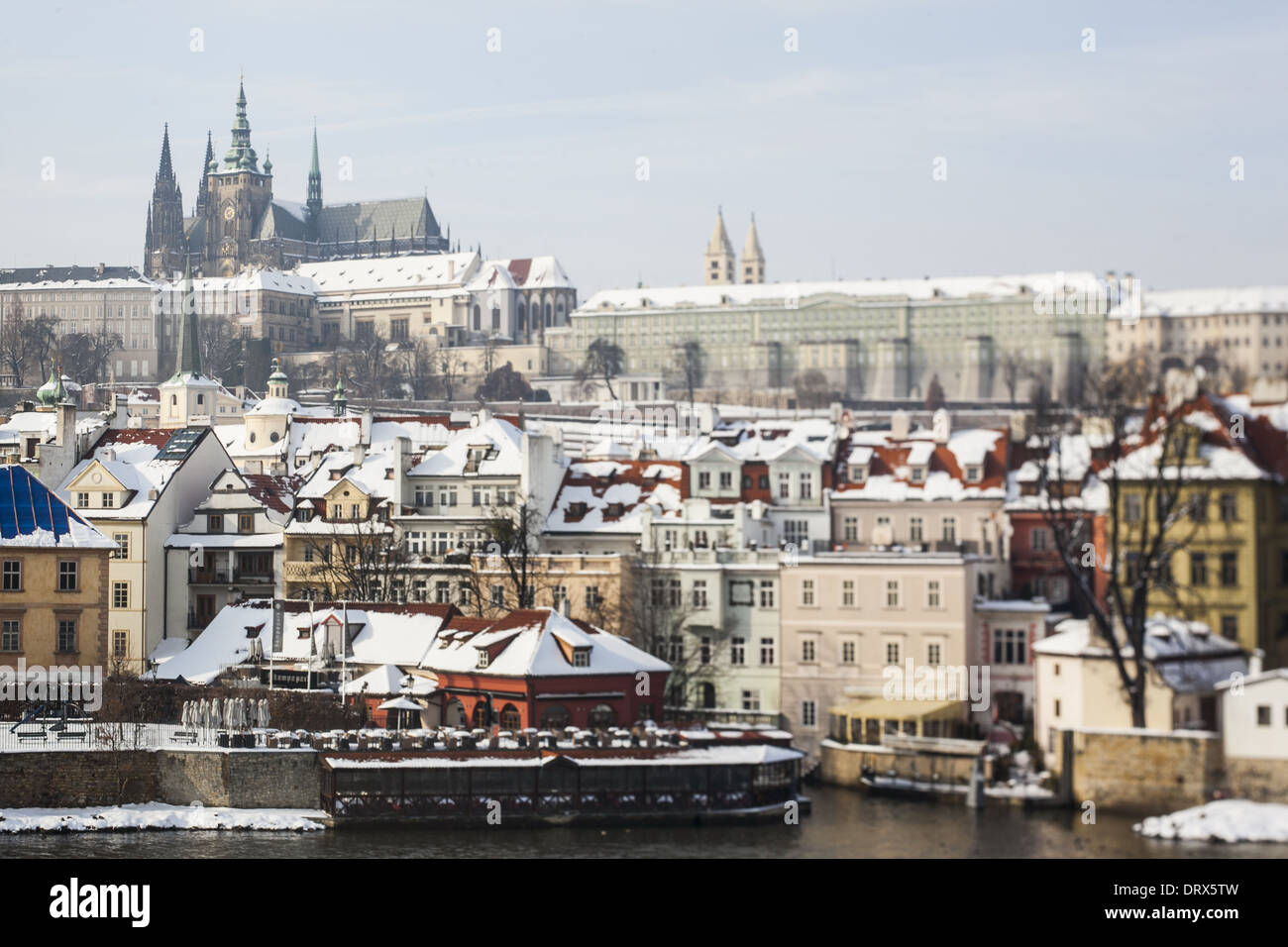 Colorata città in scena a Praga, Repubblica Ceca. Foto Stock