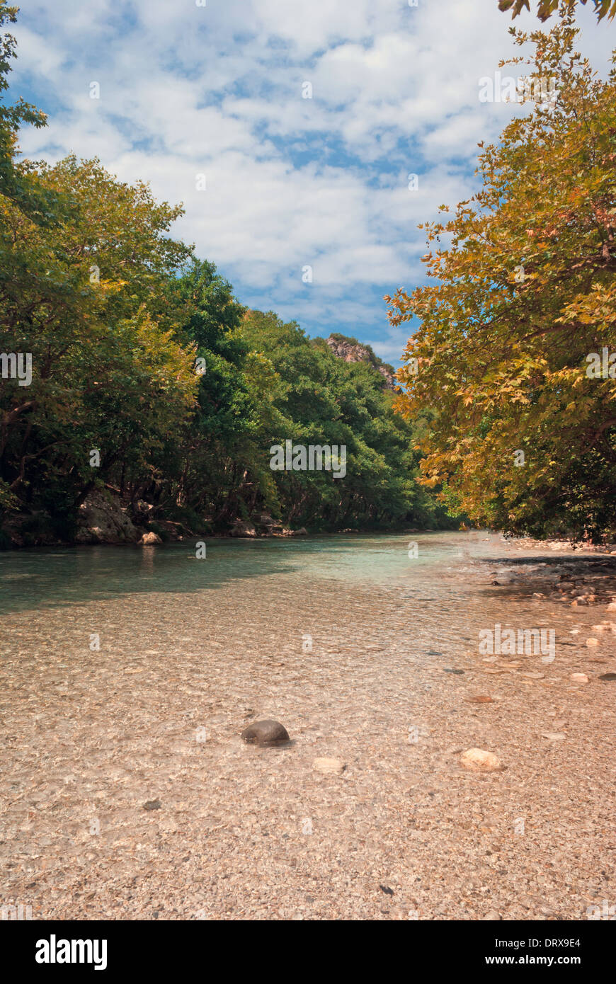 Fiume acheronte molle e gola in Grecia Foto Stock