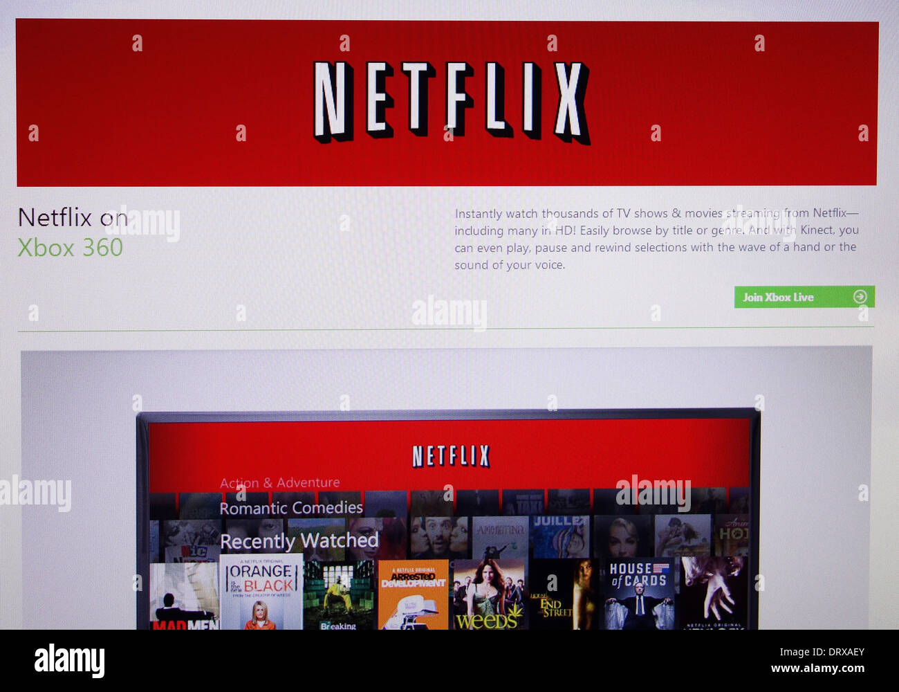 Sito Web di Netflix Foto Stock