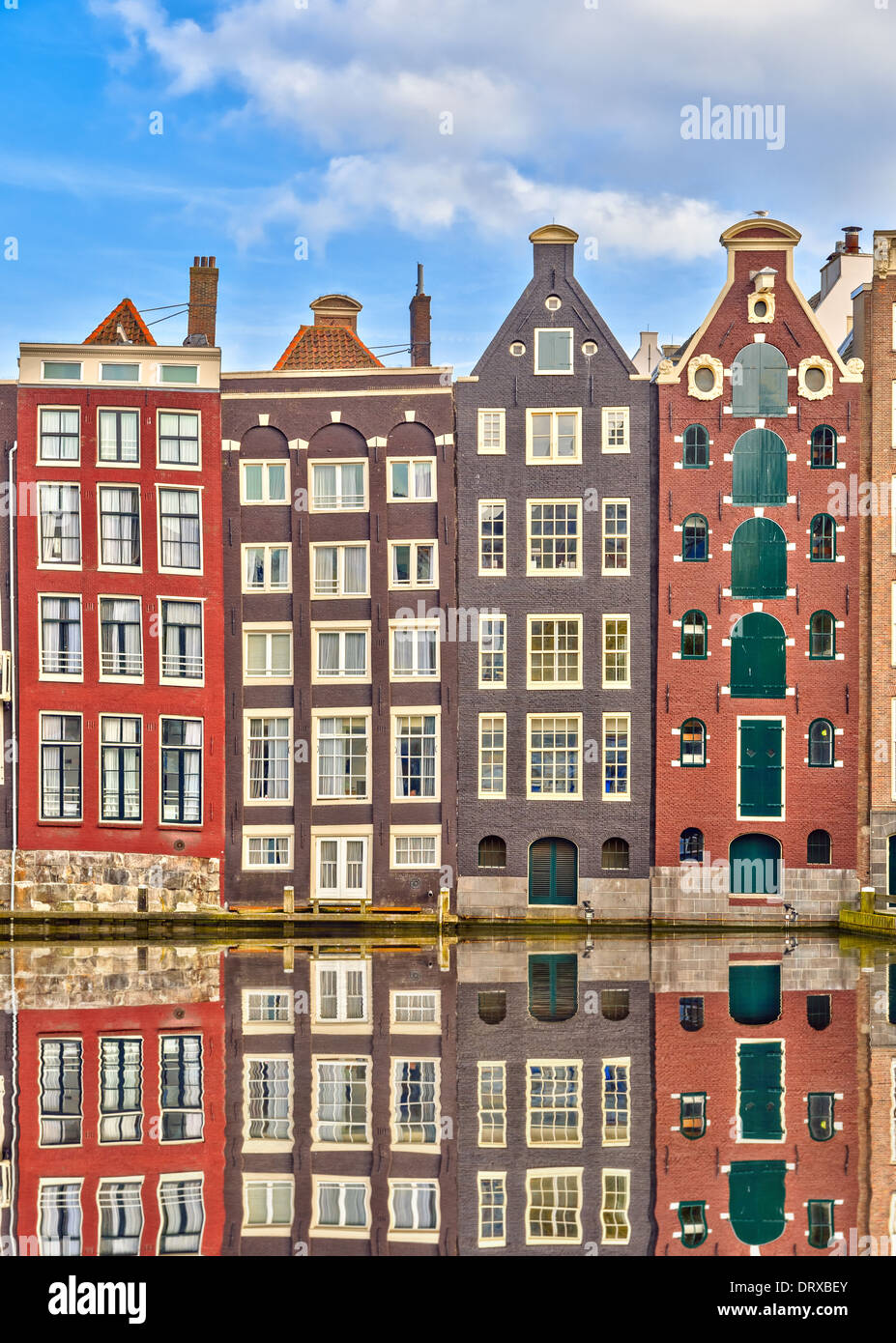Tradizionali edifici olandesi, Amsterdam Foto Stock