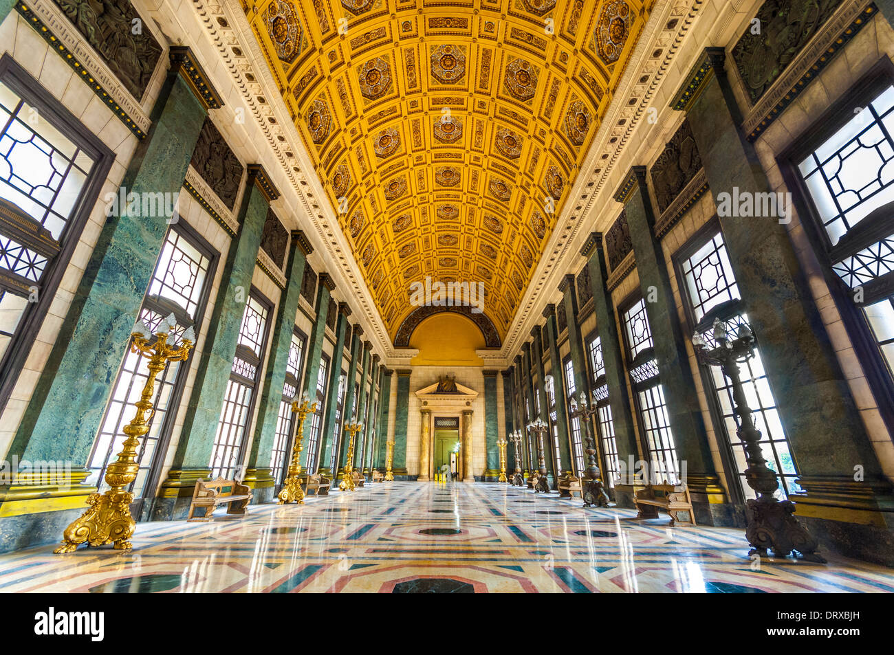 Il Salón de Pasos Perdidos (Sala dei passi perduti) denominata per la sua proprietà acustiche, Capitolio, Havana, Cuba, Caraibi Foto Stock