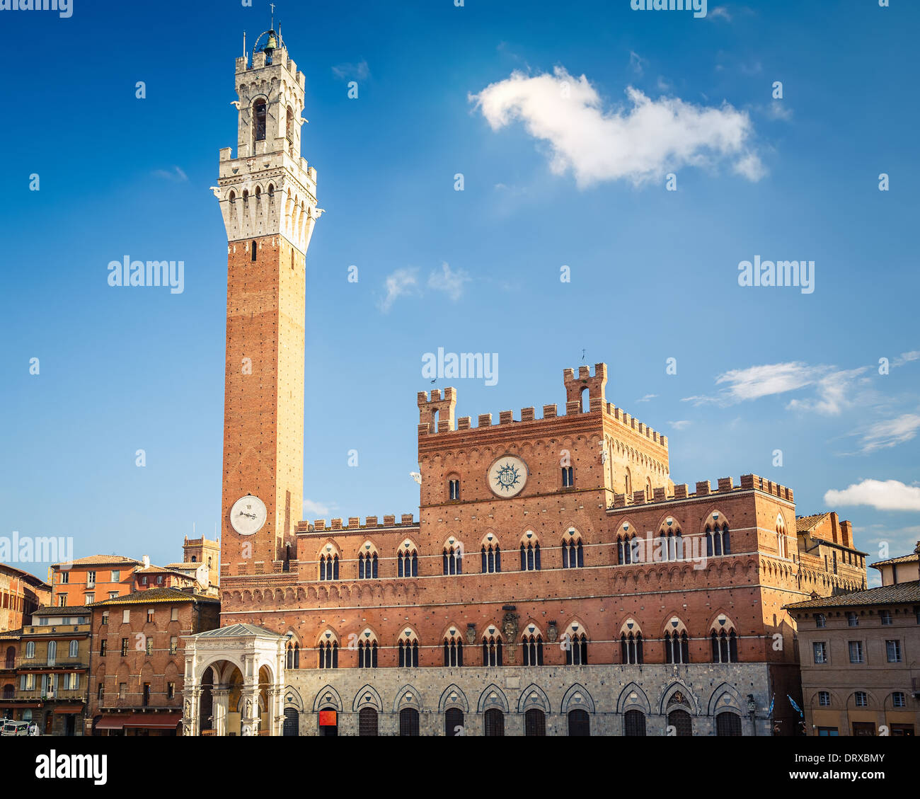 Torre del Mangia a Siena Foto Stock