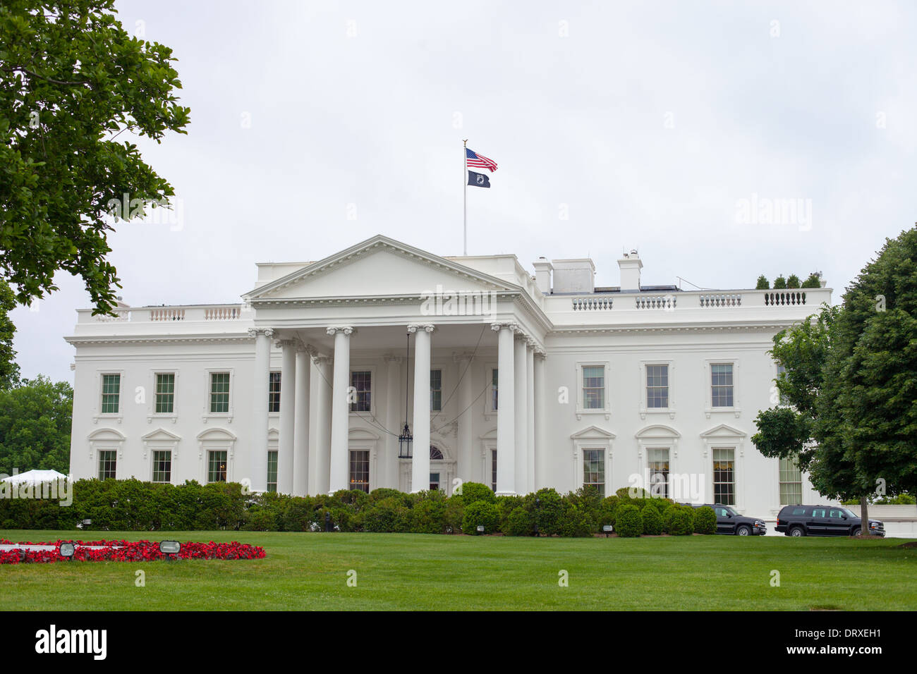 La Casa Bianca a Washington D.C. Home del Presidente degli Stati Uniti d'America. Foto Stock