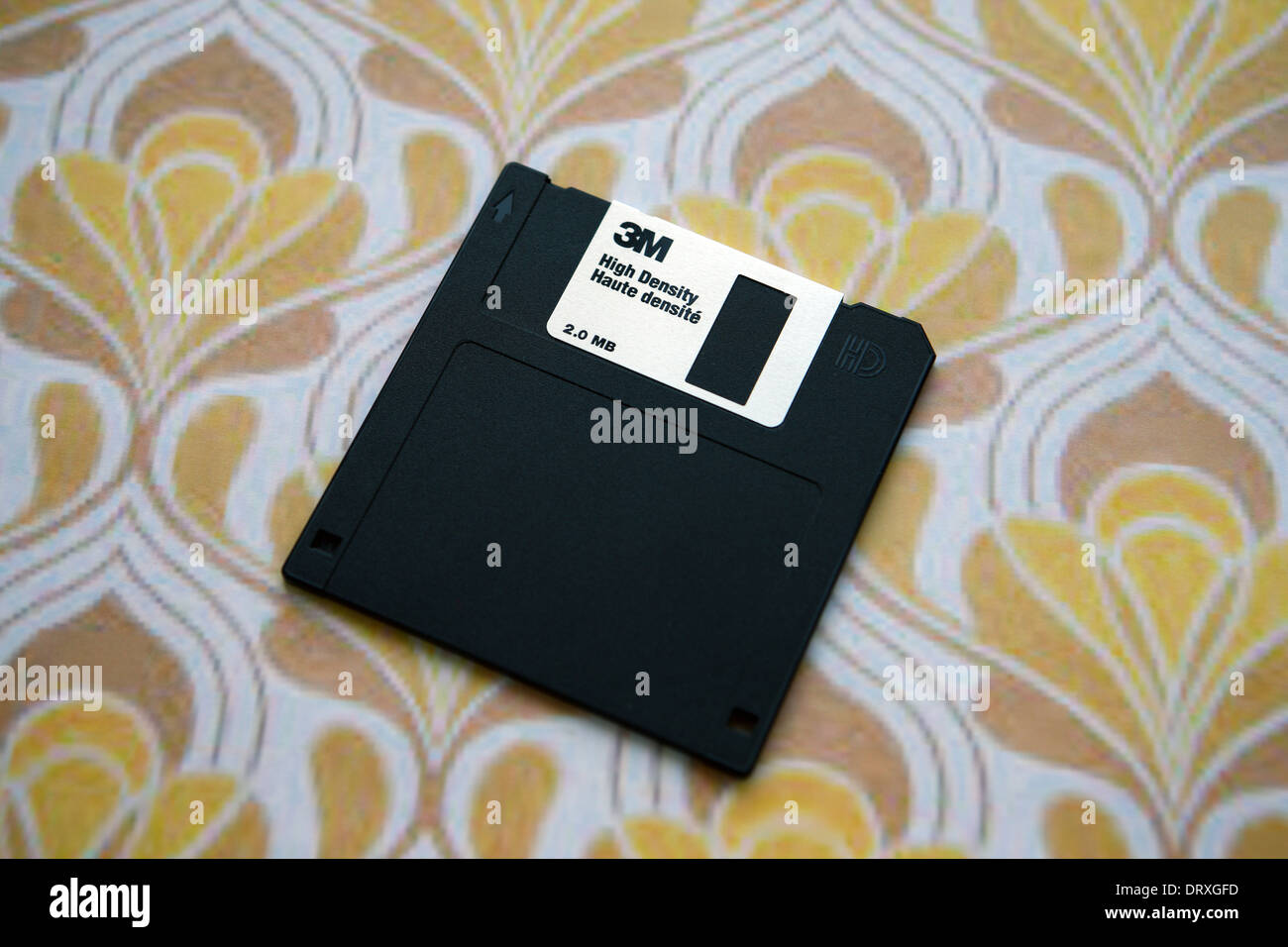 Floppy disk contro degli anni settanta di sfondo Foto Stock
