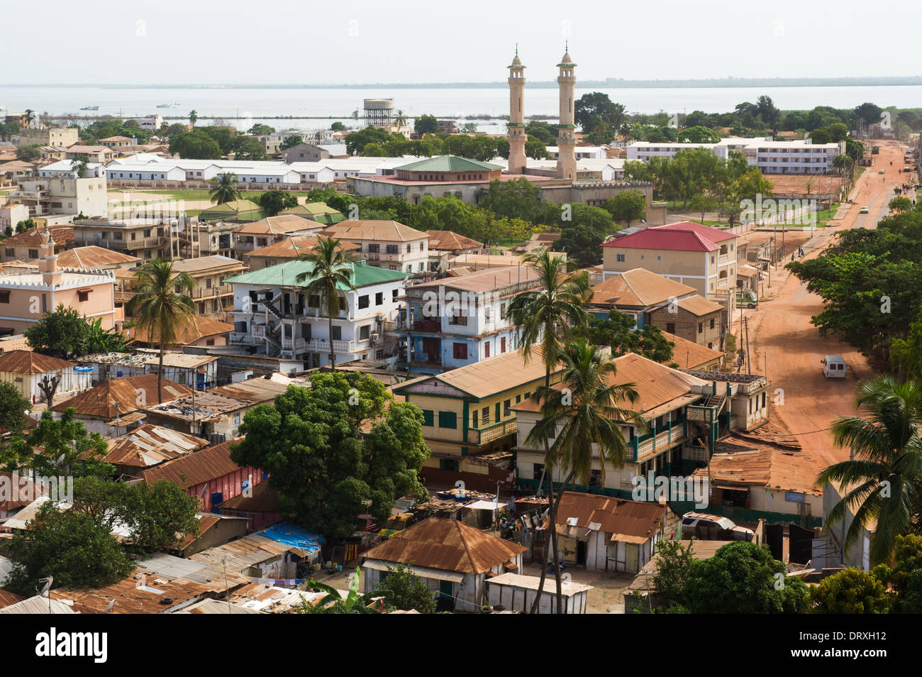 Vista di Banjul da 22 Arch, Gambia Foto Stock