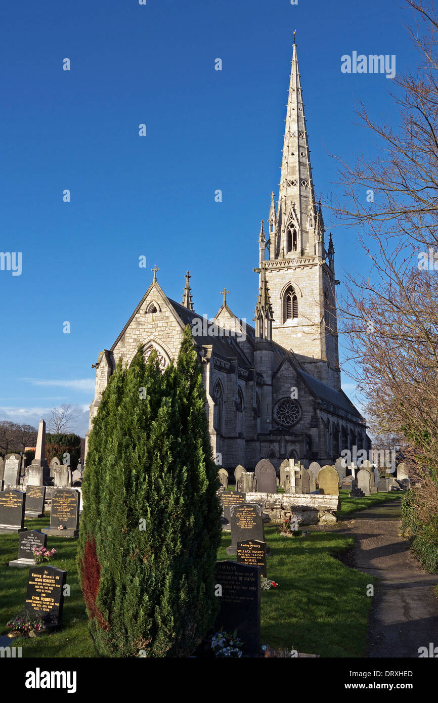 Chiesa di St Margaret, Bodelwyddan, il Galles del nord, conosciuta anche come la Chiesa di Marmo. Foto Stock