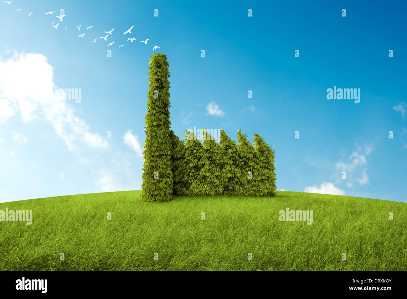 Edificio industriale con la forma di una boccola per il tema ambientale Foto Stock