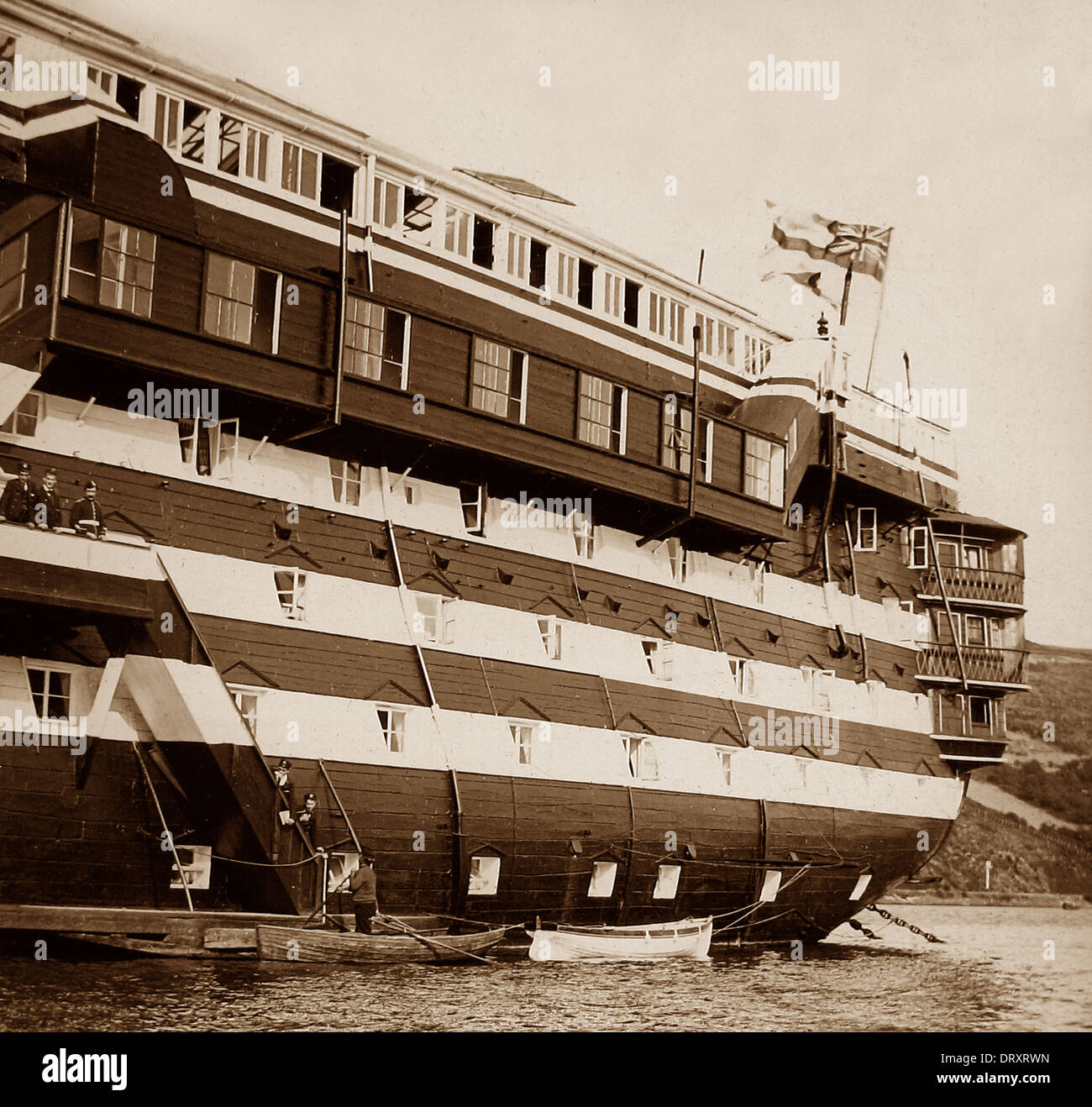 Dartmouth HMS Britannia formazione nave periodo Vittoriano Foto Stock