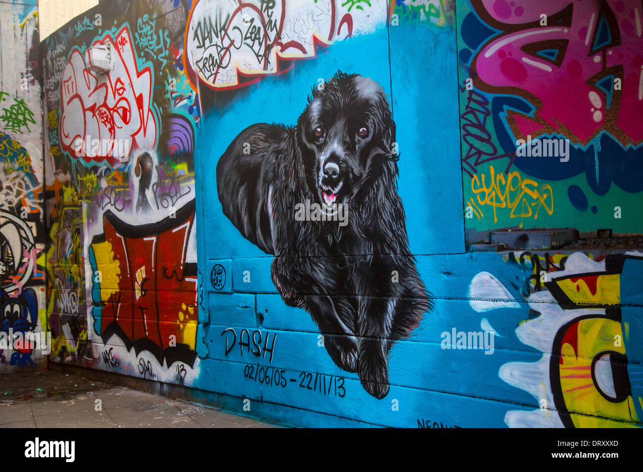 Graffiti, la Undercroft, Southbank, Londra Foto Stock