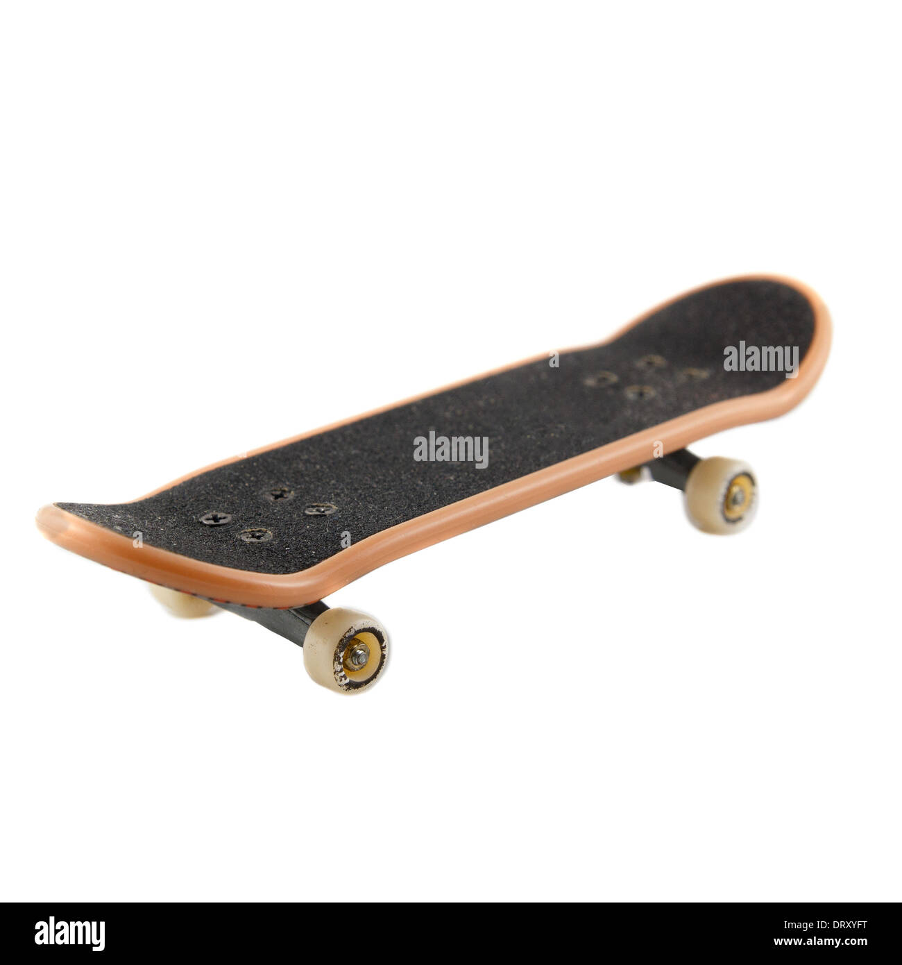 Toy skateboard su sfondo bianco Foto Stock
