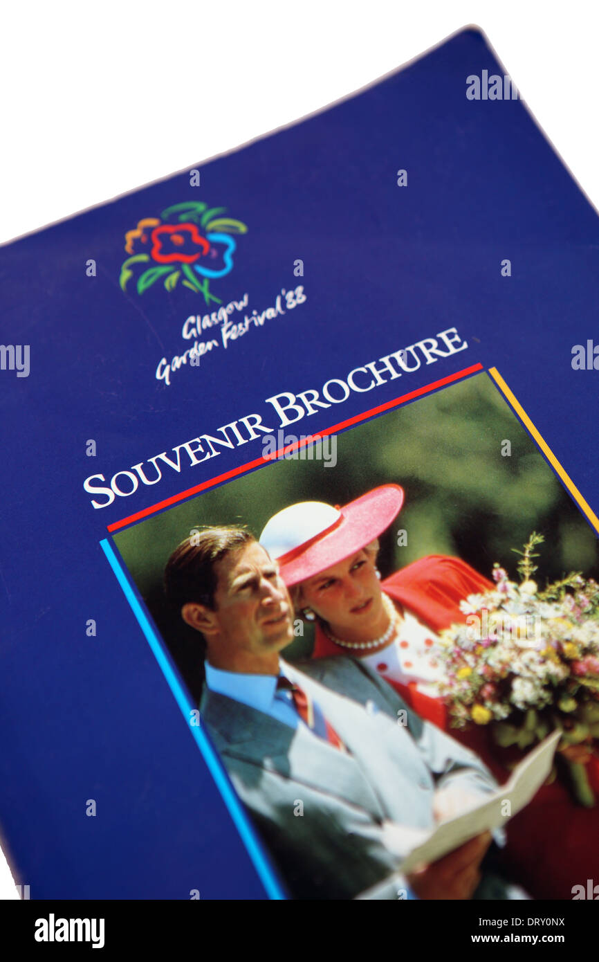 Giardino di Glasgow Festival 1988 brochure di souvenir con il principe Charles e Lady Diana, principessa di Galles sul coperchio anteriore Foto Stock