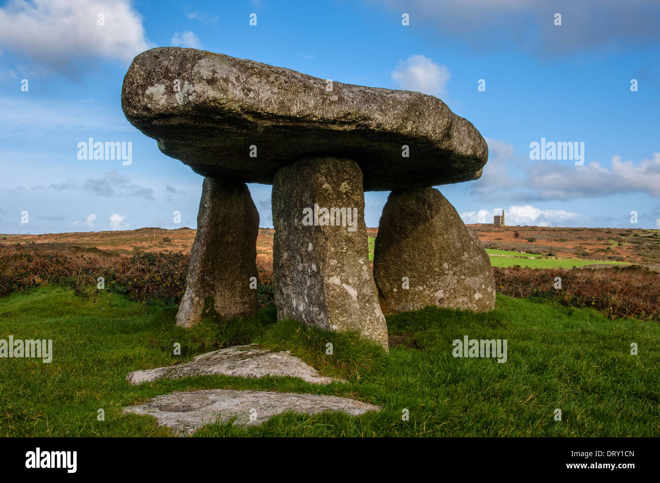 Lanyon quoit,antica camera di sepoltura, Cornwall Foto Stock