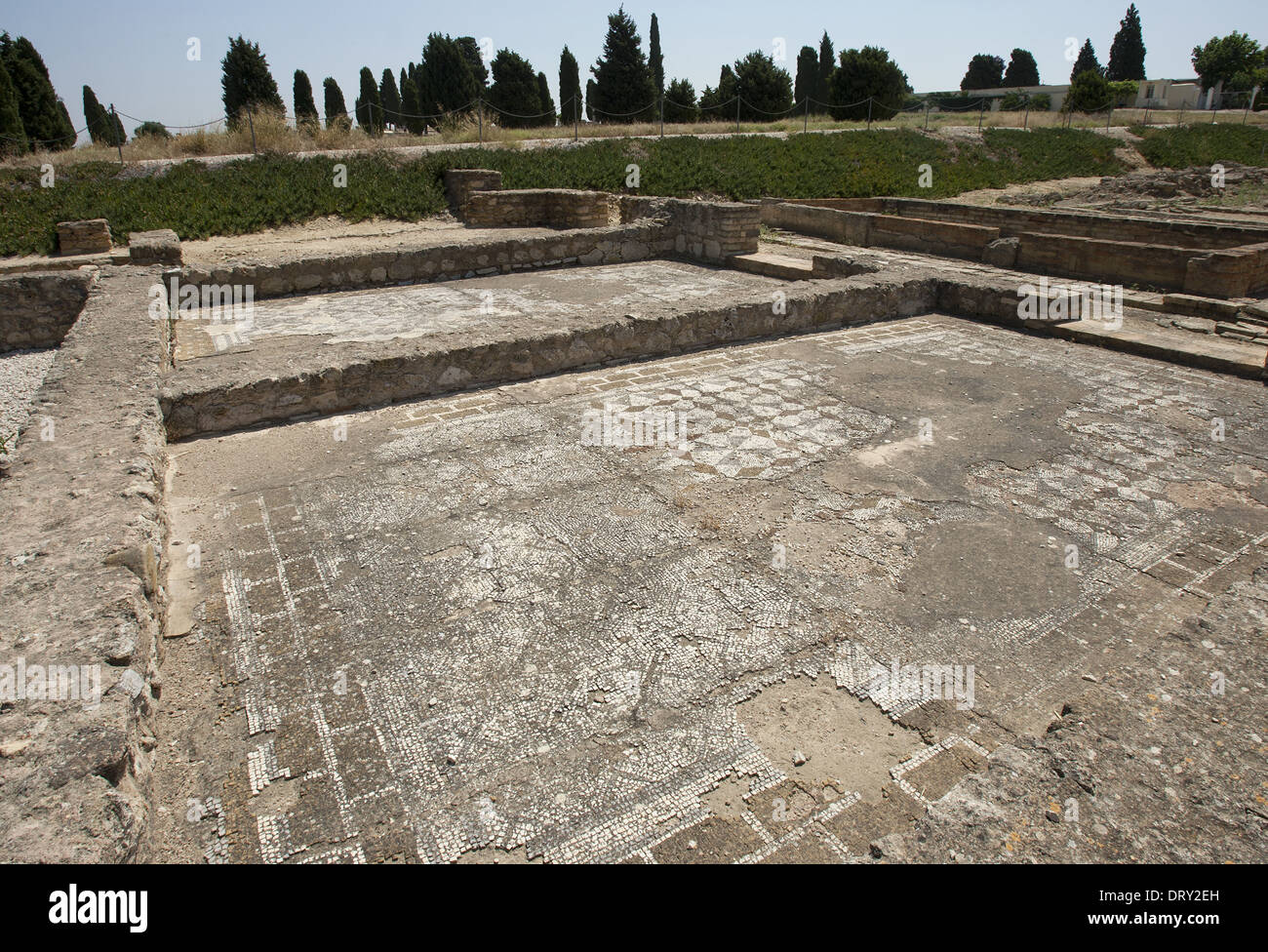 Spagna. Italica. Città romana fondata c. 206 BC. Rovine. Mosaico. Andalusia. Foto Stock