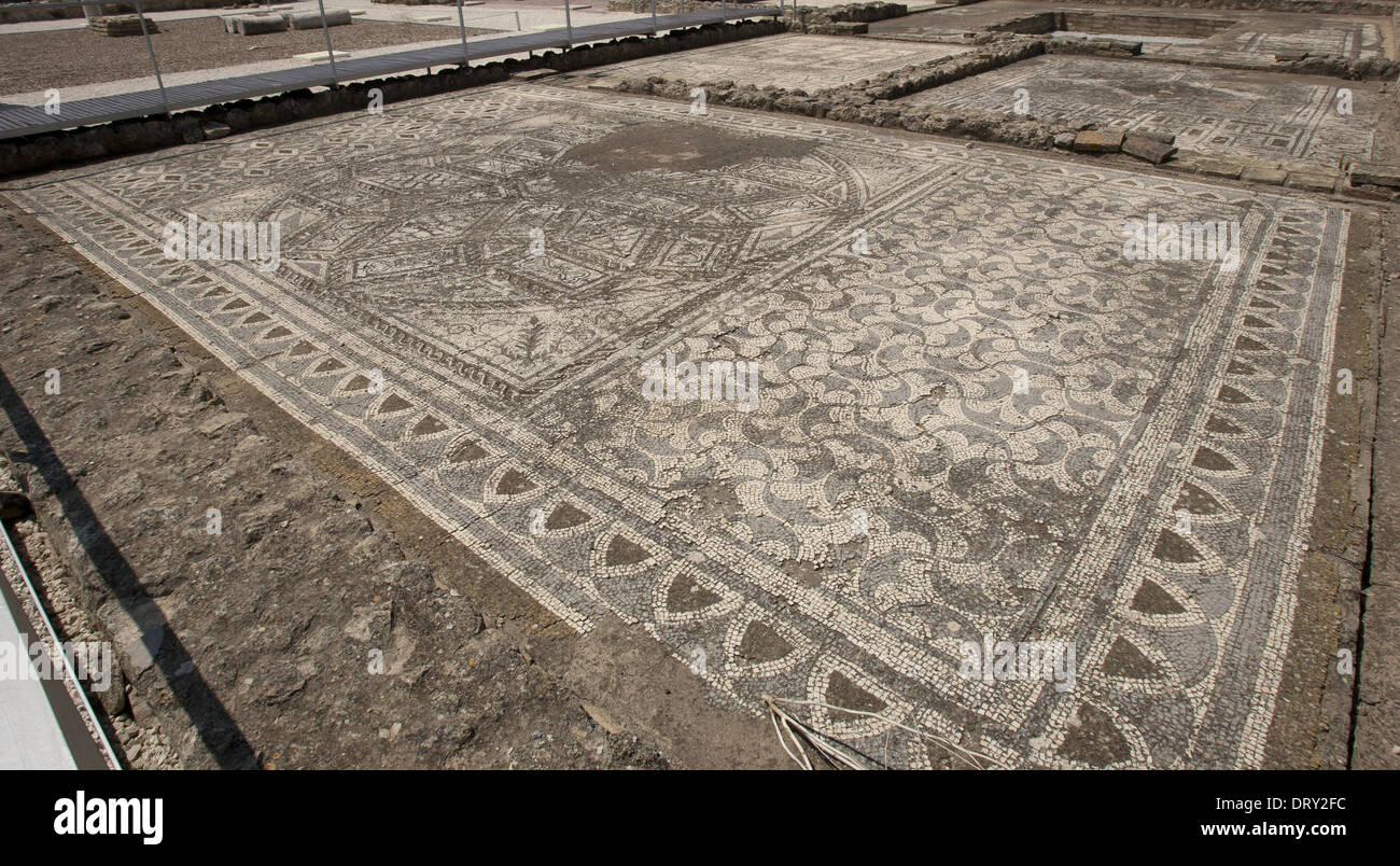 Spagna. Italica. Città romana fondata c. 206 BC. Rovine. Mosaico. Andalusia. Foto Stock