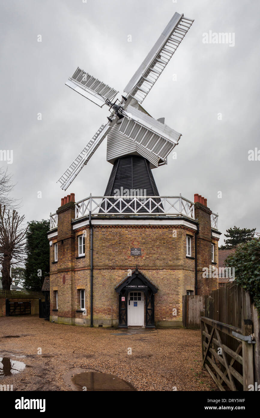 Museo del mulino a vento, Wimbledon Common, Greater London, England, Regno Unito Foto Stock