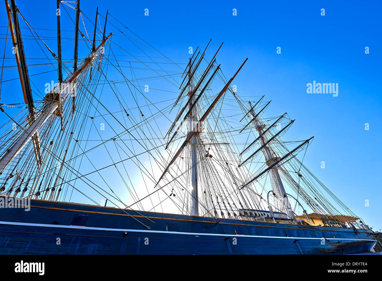 Il Cutty Sark è un cittadino britannico di Clipper Ship. Costruito sul fiume Clyde nel 1869 per il Jock Willis linea di spedizione Foto Stock