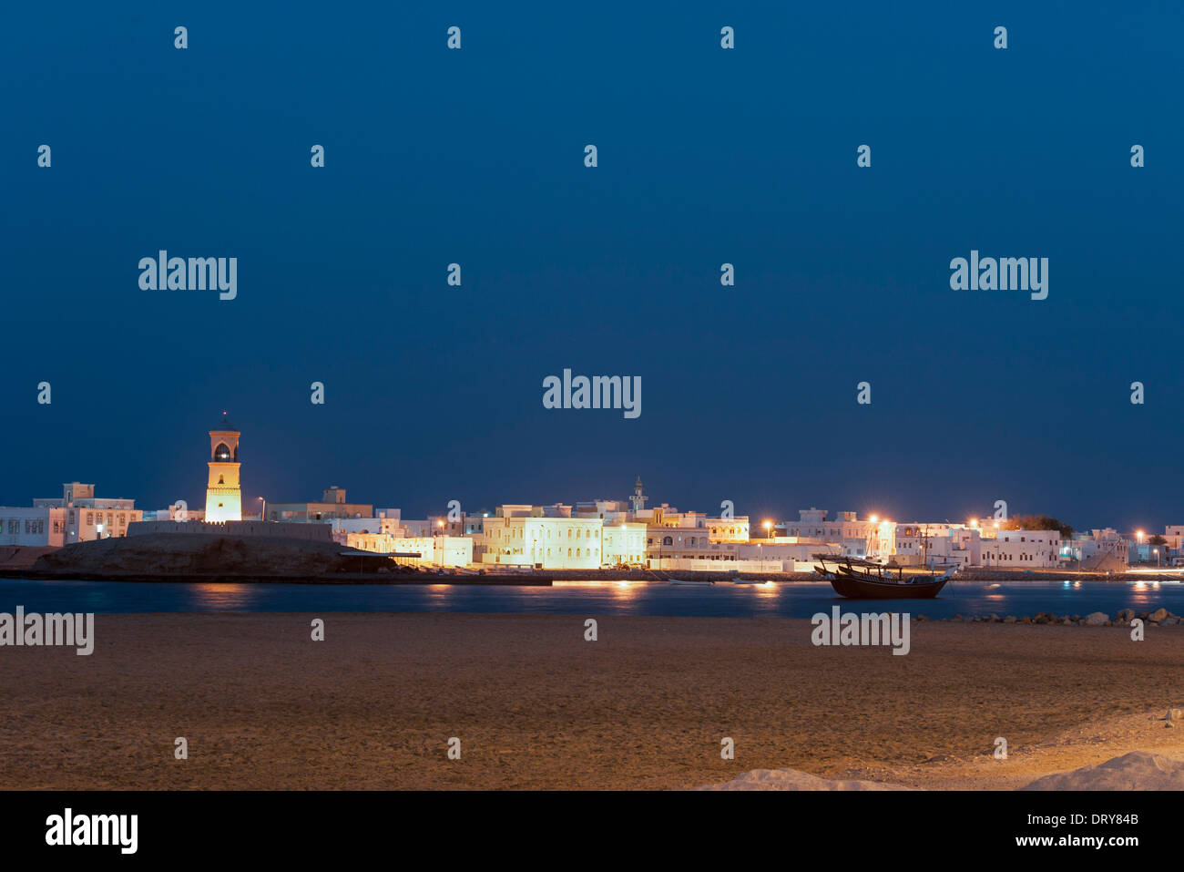 Faro Al-Ayjah, Sur, Oman Foto Stock
