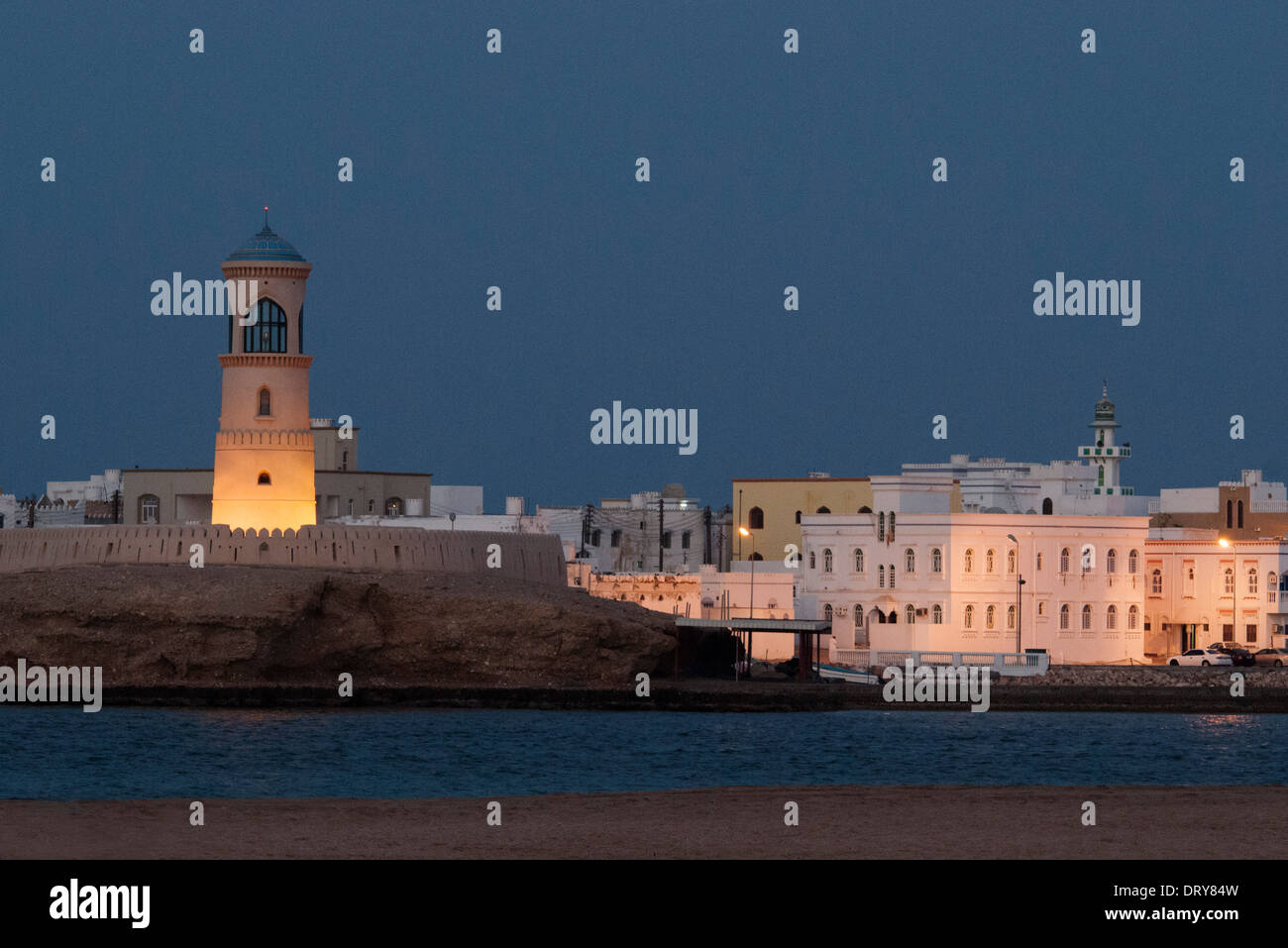 Faro Al-Ayjah, Sur, Oman Foto Stock