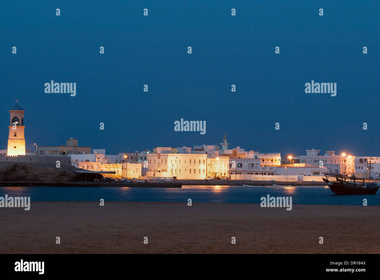 Faro Al-Ayjah, Sur, Oman Foto Stock