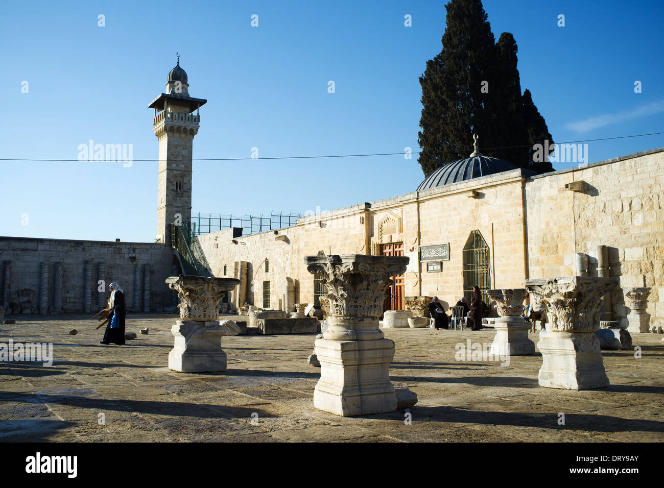 Israele, Gerusalemme, Haram esh Sharif (Temple Mount) Il minareto della donna moschea, Medio Oriente Foto Stock