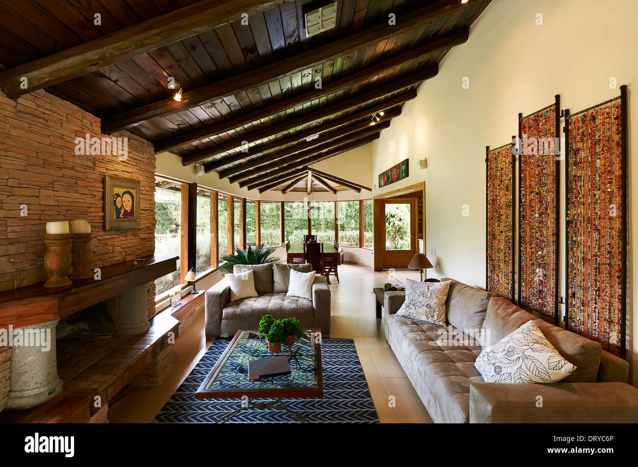 Interior design serie: rustico classico soggiorno Foto Stock