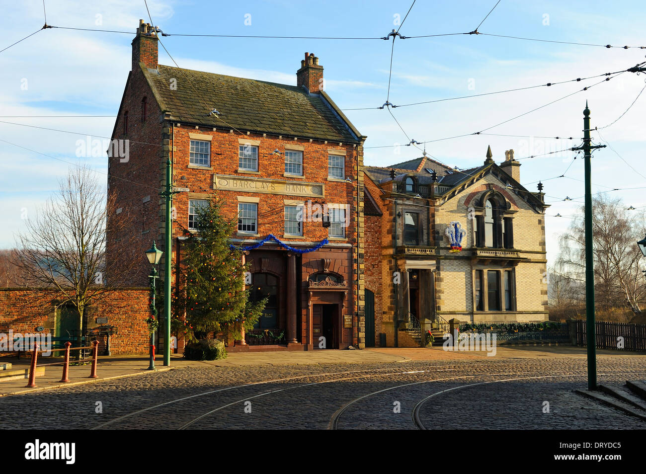 La Banca e Masonic Hall - Beamish Open Air Museum, County Durham, Inghilterra Foto Stock