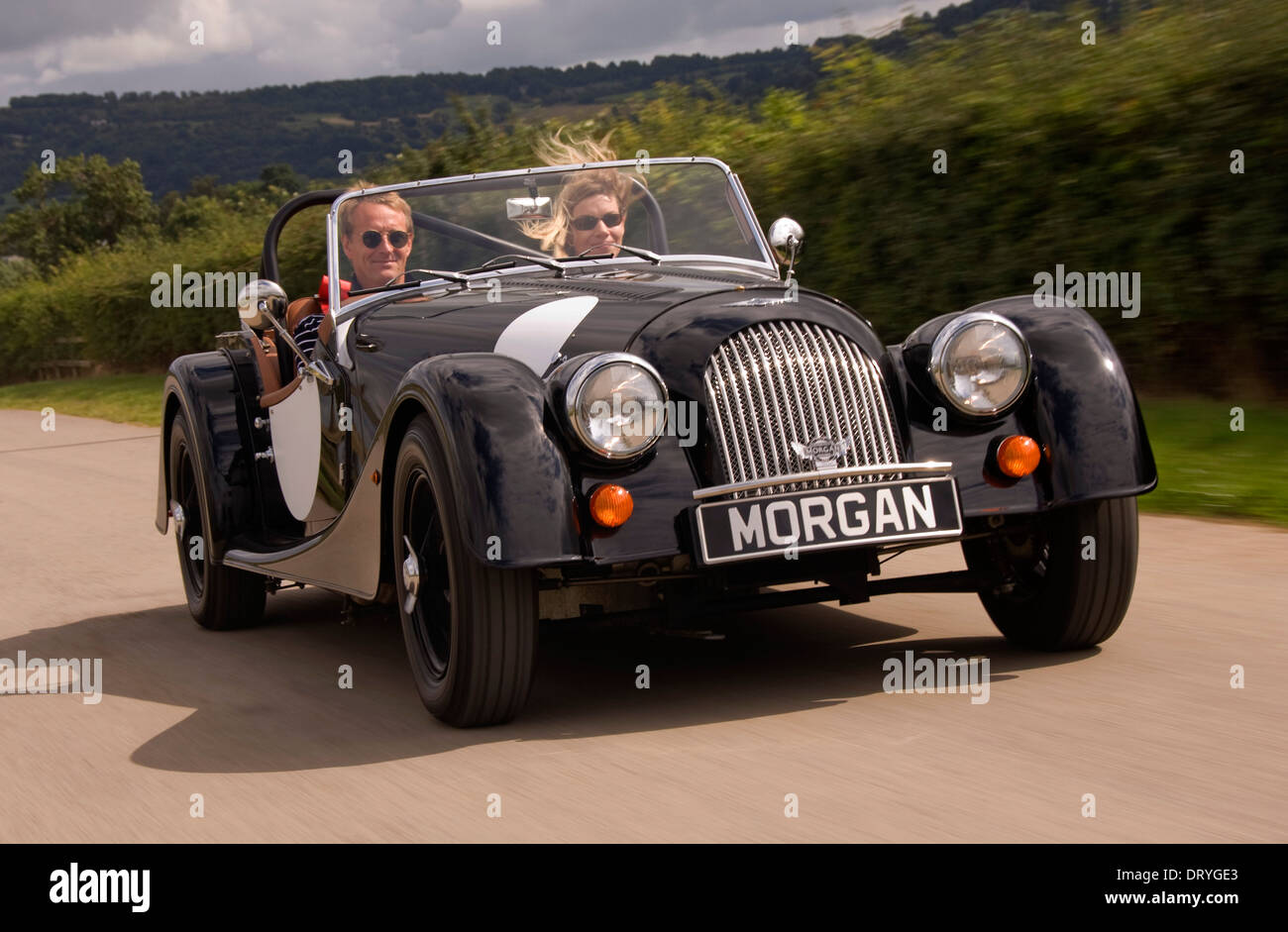 Stabilimento Morgan Cars a Malvern Link, Herefordshire, con l'amministratore delegato Charles Morgan Foto Stock