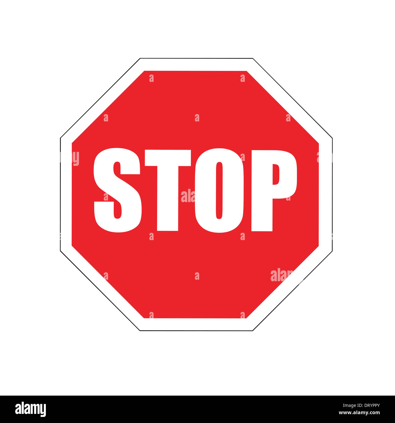 Un'immagine ravvicinata di un segno di stop rosso Foto Stock