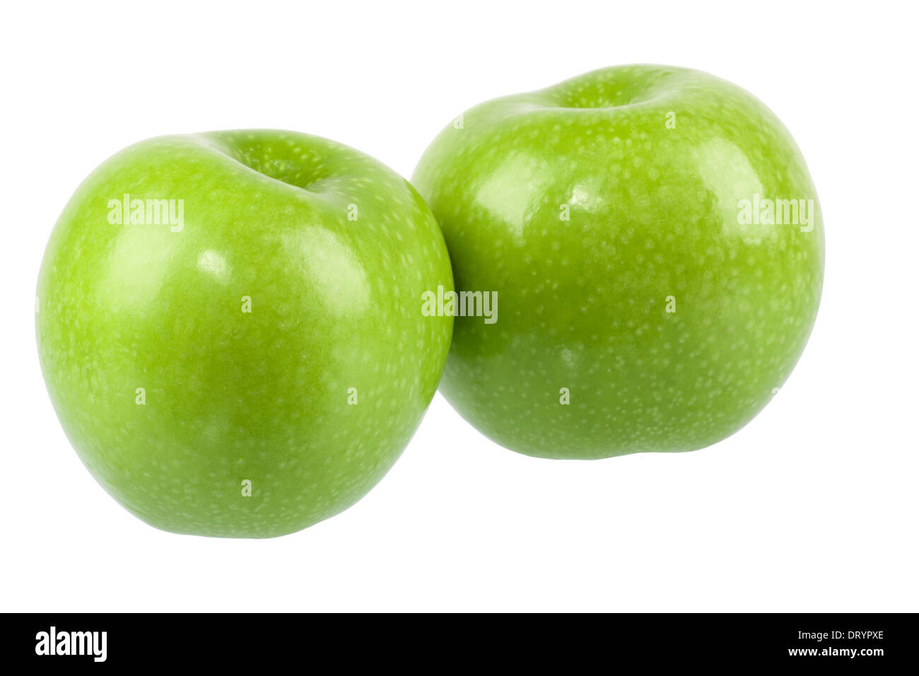 due mela verde Foto Stock