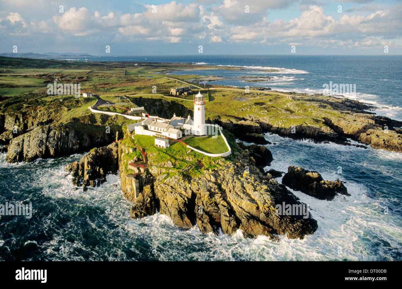 Fanad Head Lighthouse County Donegal, Irlanda. Sulla costa atlantica in corrispondenza della punta settentrionale di Lough Swilly Foto Stock