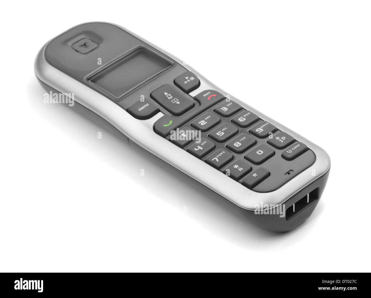 Cordless digitale DECT phone isolato su bianco Foto Stock