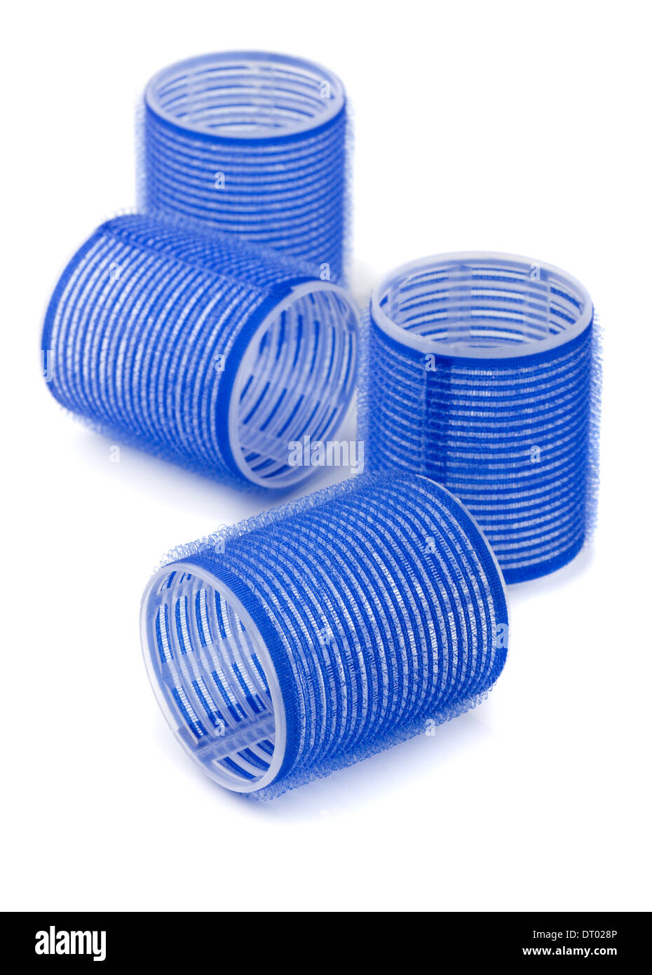 Blue arricciacapelli isolato su bianco Foto Stock