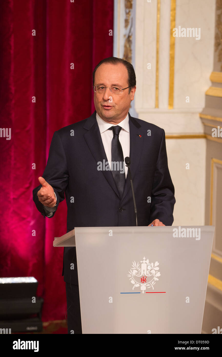 Eliseo Palace, residenza ufficiale del Presidente della Repubblica francese, Rue du Faubourg Saint-Honoré, Paris, Francia Foto Stock