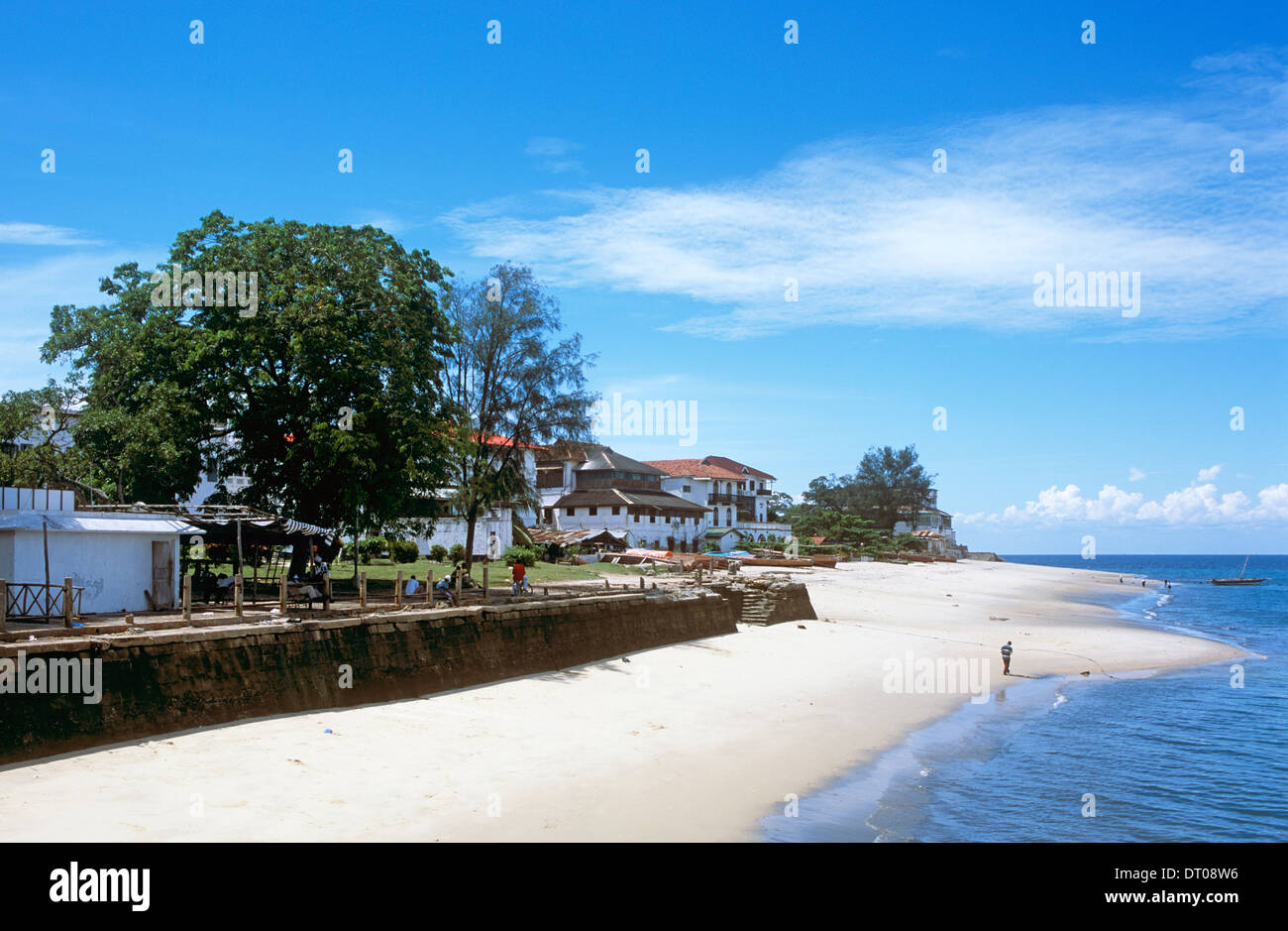La spiaggia principale Stonetown Zanzibar Africa Foto Stock