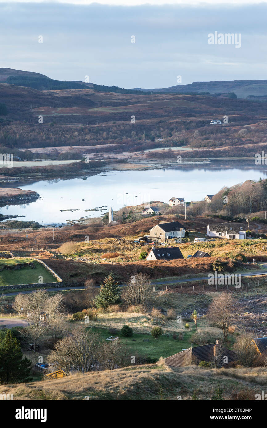 Dervaig & Loch Cuin sull'Isle of Mull in Scozia. Foto Stock