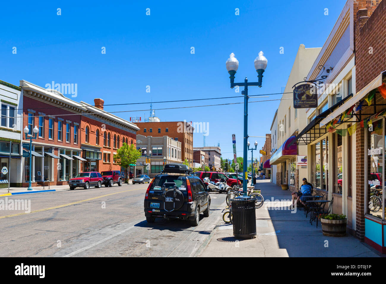 Grand Avenue nel centro cittadino di Laramie, Wyoming USA Foto Stock