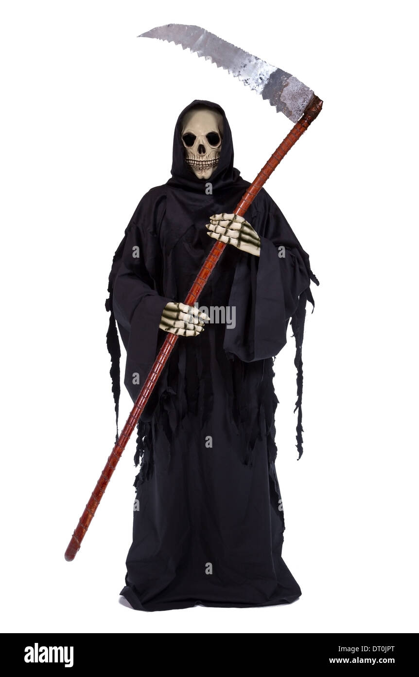 Grim Reaper con la falce Foto Stock